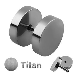 Piercing Fake Plug - Titanium - Silver - [4.] - 1.2 x 10 mm