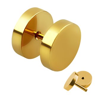 Piercing Fake Ear Plug - Gold [1.] - 1.2 x 6 mm