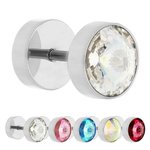 Piercing Fake Plug - Silver - Kristall #2 - [1.] - clear