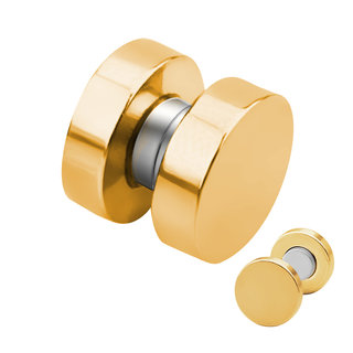 Magnet Fake Plug - Steel - Gold - [4.] - 12 mm