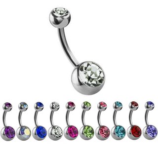 Bananabell Piercing - Silver - Crystal - Long - [02.] - crystal