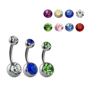 Bananabell Piercing - Titanium - Silver - Crystal - [2.] crystal (small)