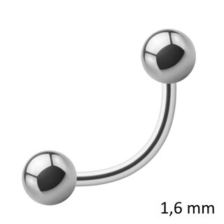 Piercing Bananabell - Steel - Silver - 1.6mm - [06.] - 1.6 x 10 mm (Balls: 3mm)