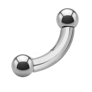 Piercing Bananabell - Steel - Silver - 2.0mm to 6.0mm - [01.] - 2.0 x 14 mm (Balls: 5mm)