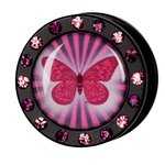 Crystal Picture Plug - Screw - Butterfly