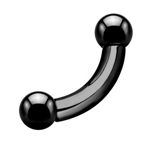 Piercing Bananabell - Steel - Black - 2.0mm to 6.0mm - [04.] - 2.5 x 14 mm (Balls: 6mm)