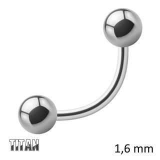 Bananabell Piercing - Titanium - Silver - 1.6mm - [06.] - 1.6 x 14 mm (Balls: 4mm)