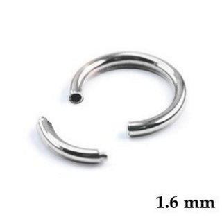 Segment Ring - Steel - Silver - 1.6mm - [02.] - 1.6 x 7 mm