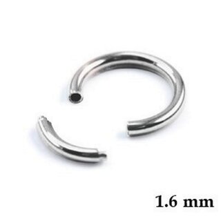 Segment Ring - Steel - Silver - 1.6mm - [04.] - 1.6 x 9 mm