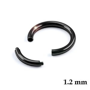 Segment Ring - Steel - Black - 1.2mm - [02.] - 1.2 x 7 mm