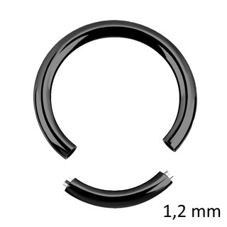 Segment Ring - Steel - Black - 1.2mm - [03.] - 1.2 x 8 mm