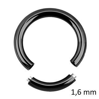 Segment Ring - Steel - Black - 1.6mm - [04.] - 1.6 x 9 mm