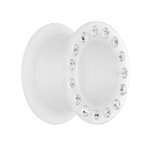 Flesh Tunnel - Silicone - White - Crystal