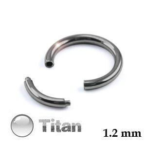 Segment Ring - Titanium - Silver - 1.2mm - [01.] - 1.2 x 6 mm