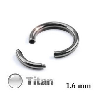 Segment Ring - Titanium - Silver - 1.6mm - [02.] - 1.6 x 8 mm