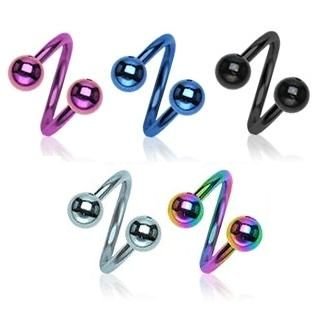 Spiral Piercing - Balls - Colorful - [5.] - rainbow