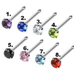 Nose Stud straight - Silver - Crystal - [01.] - purple