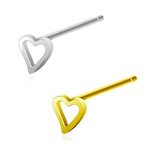 Nose Stud straight - Heart - Open - [01.] - silver