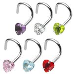 Nose Stud curved - Heart - Crystal - [04.] - pink