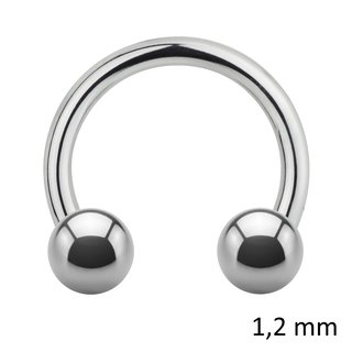 Circular Barbell - Steel - Silver - 1.2mm - [01.] - 1.2 x 5 mm (Balls: 2.5mm)