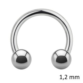 Circular Barbell - Steel - Silver - 1.2mm - [03.] - 1.2 x 7 mm (Balls: 2.5mm)