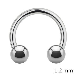 Circular Barbell - Steel - Silver - 1.2mm - [11.] - 1.2 x 12 mm (Balls: 3mm)