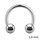 Circular Barbell - Steel - Silver - 1.0mm - [06.] - 1.0 x 10 mm (Balls: 2.5mm)