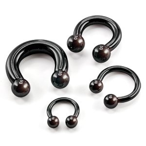 Circular Barbell - Steel - Black - 2.0mm to 6.0mm - [01.] - 2.0 x 8 mm (Balls: 5mm)