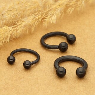 Circular Barbell - Steel - Black - 2.0mm to 6.0mm - [02.] - 2.0 x 10 mm (Balls: 5mm)