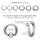 Ball Closure Ring - Steel - Silver - 2.0mm to 6.0mm - [34.] - 4.0 x 25 mm (Ball: 10mm)