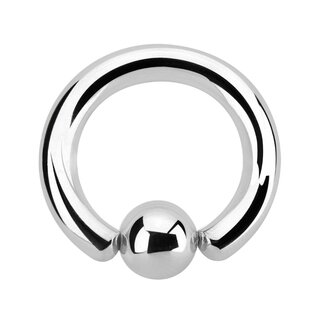 Ball Closure Ring - Steel - Silver - 2.0mm to 6.0mm - [35.] - 4.0 x 28 mm (Ball: 10mm)