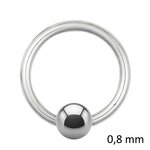 Ball Closure Ring - Steel - Silver - 0.8mm - [04.] - 0.8...