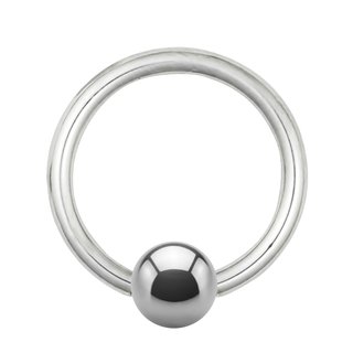 Ball Closure Ring - Steel - Silver - 1.0mm -  [02.] - 1.0 x 7 mm (Ball: 3mm)