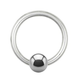Ball Closure Ring - Steel - Silver - 1.0mm -  [04.] - 1.0 x 9 mm (Ball: 4mm)