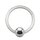 Ball Closure Ring - Steel - Silver - 1.0mm -  [04.] - 1.0 x 9 mm (Ball: 4mm)