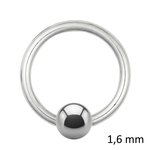 Ball Closure Ring - Steel - Silver - 1.6mm - [07.] - 1.6...