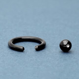 Ball Closure Ring - Steel - Black - 2.0mm to 6.0mm - [04.] - 2.0 x 10 mm (Ball: 5mm)