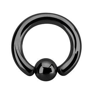 Ball Closure Ring - Steel - Black - 2.0mm to 6.0mm - [35.] - 4.0 x 28 mm (Ball: 10mm)