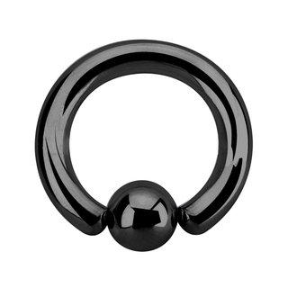 Ball Closure Ring - Steel - Black - 2.0mm to 6.0mm - [46.] - 6.0 x 22 mm (Ball: 10mm)