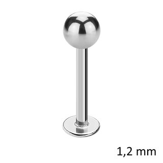 Labret Piercing - Steel - Silver - 1.2mm - [01.] - 1.2 x 5 mm (Ball: 2.5mm)