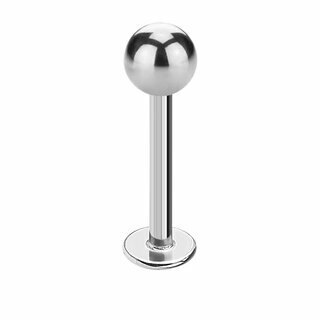 Labret Piercing - Steel - Silver - 1.2mm - [02.] - 1.2 x 6 mm (Ball: 2.5mm)