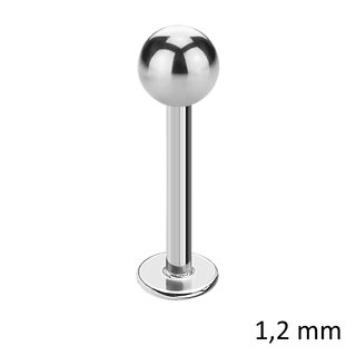 Labret Piercing - Steel - Silver - 1.2mm - [07.] - 1.2 x 5 mm (Ball: 3mm)