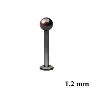 Labret Piercing - Steel - Black - 1.2mm - [03.] - 1.2 x 8 mm (Ball: 3mm)