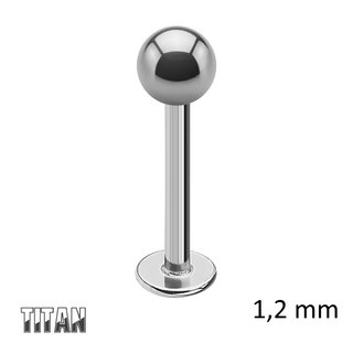 Labret Piercing - Titanium - Silver - 1.2mm - [03.] - 1.2 x 8 mm (Ball: 3mm)