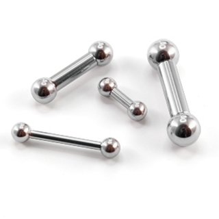 Barbell Piercing - Steel - Silver - 2.0mm to 6.0mm - [01.] - 2.0 x 8 mm (Balls: 5mm)