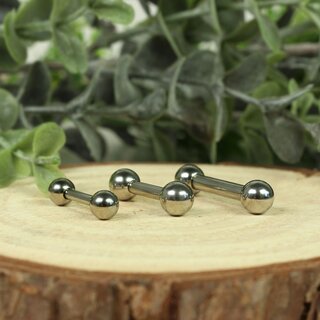 Barbell Piercing - Steel - Silver - 2.0mm to 6.0mm - [42.] - 6.0 x 10 mm (Balls: 10mm)