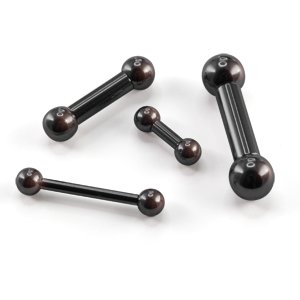 Barbell Piercing - Steel - Black - 2.0mm to 6.0mm - [01.] - 2.0 x 8 mm (Balls: 5mm)