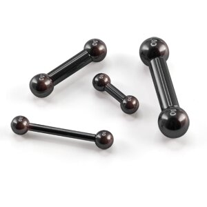 Barbell Piercing - Steel - Black - 2.0mm to 6.0mm - [05.] - 2.0 x 16 mm (Balls: 5mm)