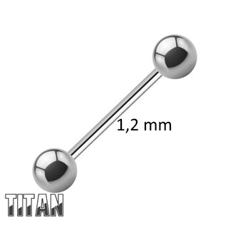 Barbell Piercing - Titanium - Silver - 1.2mm - [02.] - 1.2 x 6 mm (Balls: 3mm)