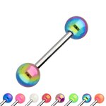 Barbell Piercing with Balls - Metallic Colored - [7.] -...